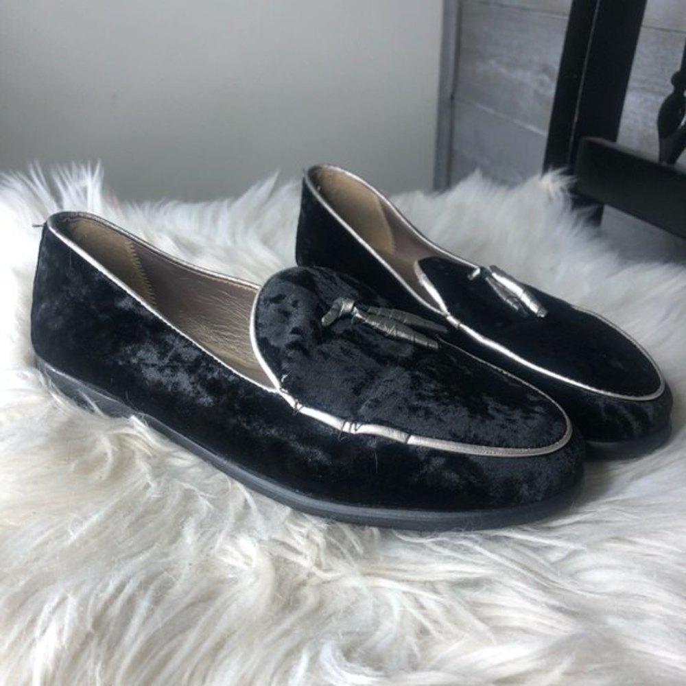 Papanatas Spain US 8 EU 39 black velvet tassle loafer driving shoes old money